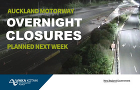 Auckland Overnight motorway closures 12-17 January 25